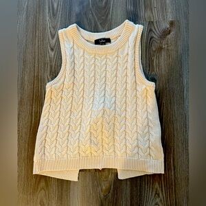 Lulu’s SX Cream Cable Knit Tie-Back Top Like New